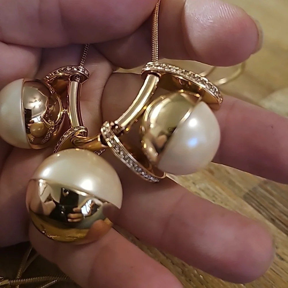 Kate Spade New York Gold and Pearl with Rhinestone studded spacers Necklace